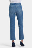 NYDJ Marilyn Straight Ankle Jeans With High Rise And Belt - Washed Crystal