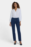 NYDJ Marilyn Straight Jeans With High Rise And 31" Inseam - Dark Denim Leopard