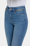 NYDJ Marilyn Straight Jeans With High Rise, Gold Chains And 31" Inseam - Bastille Sea