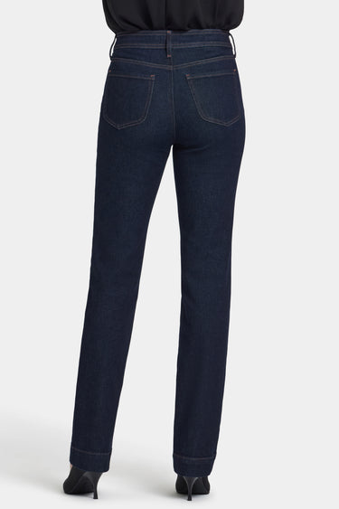 NYDJ Marilyn Straight Jeans With High Rise, Gold Chains And 31