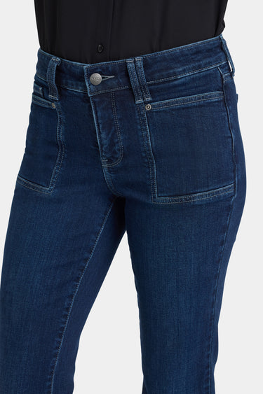 NYDJ Marilyn Straight Jeans With Front Patch Pockets - Ink Skyline