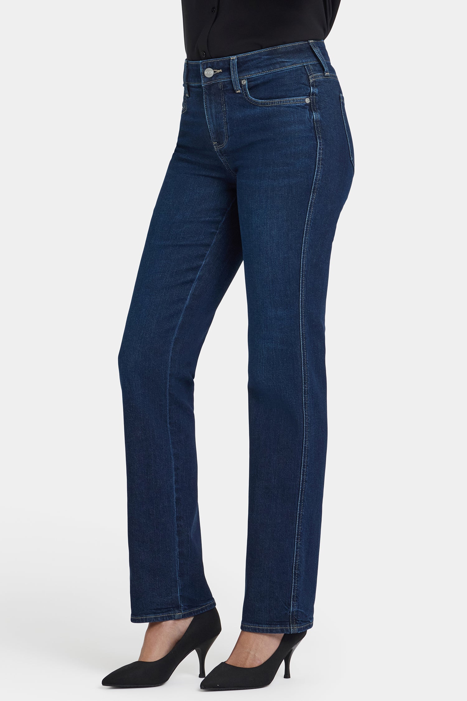 Marilyn Straight Jeans With Side Double Stitching - Indigo