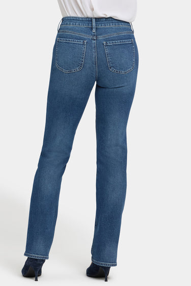 NYDJ Marilyn Straight Jeans With Front Button Flap Pockets - Lake Notre-Dame