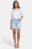 NYDJ Frankie Relaxed Denim Shorts With Wide Waistband And Square Pockets - Estrella
