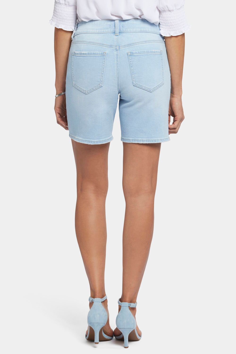 NYDJ Frankie Relaxed Denim Shorts With Wide Waistband And Square Pockets - Estrella