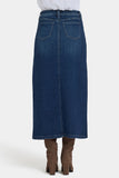 NYDJ High Rise Long Skirt With Utility Pockets And Center Front Slit - Louvre Sapphire