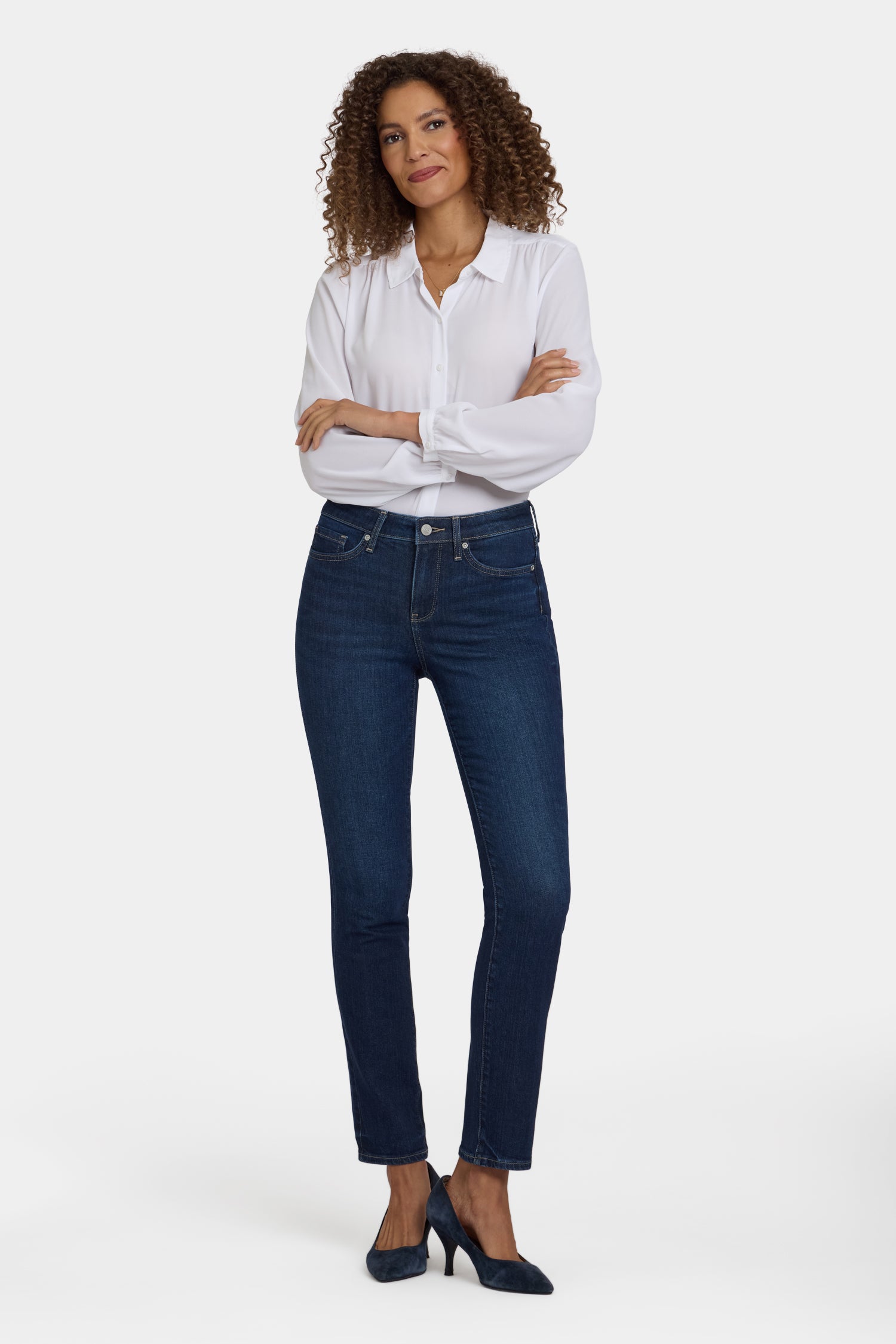 Sheri Slim Jeans With Back Sequins - Indigo Seine Blue | NYDJ