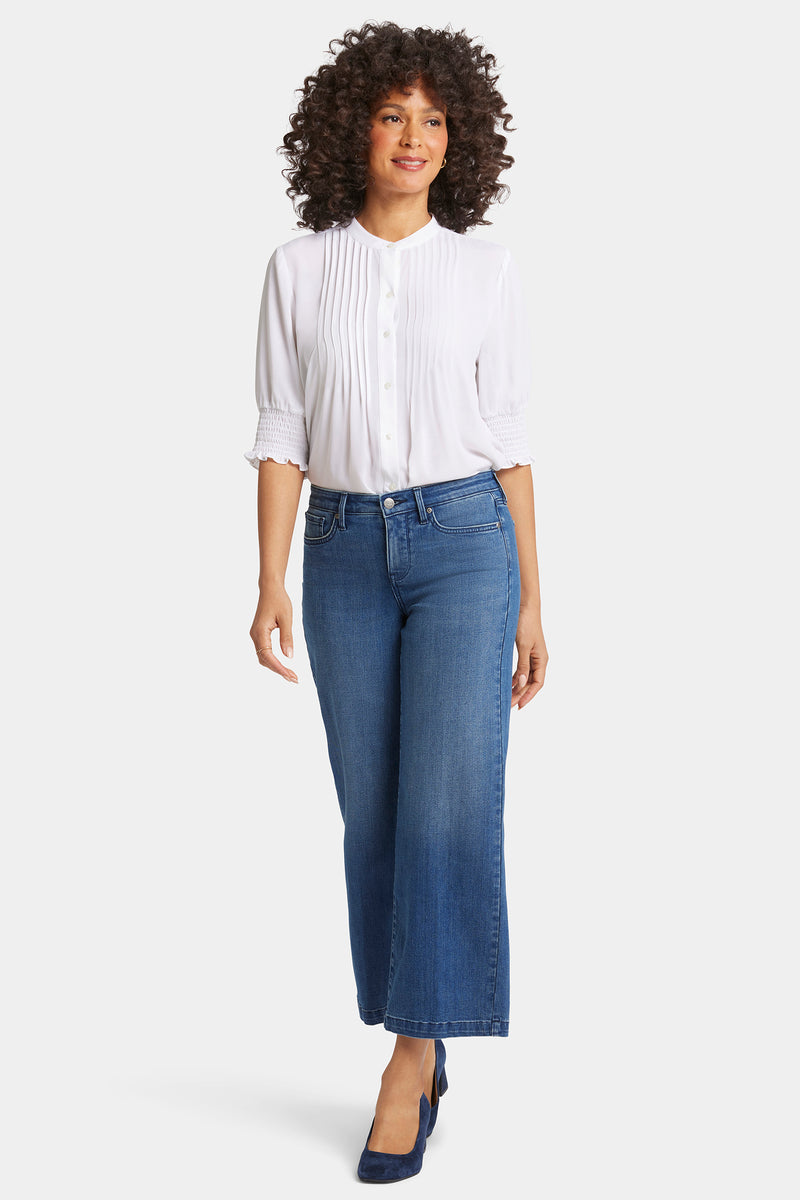 NYDJ Teresa Wide Leg Ankle Jeans - Mission Blue