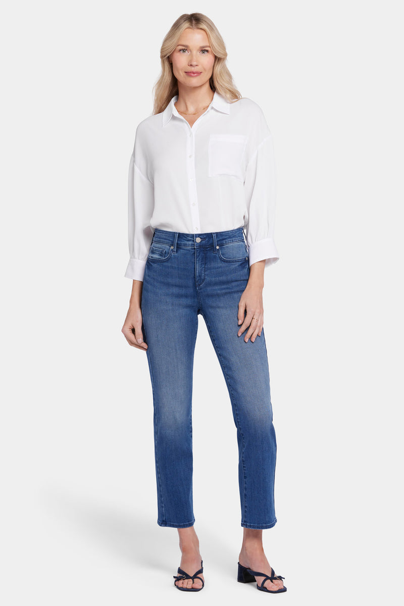 NYDJ Marilyn Straight Ankle Jeans With High Rise - Blue Island