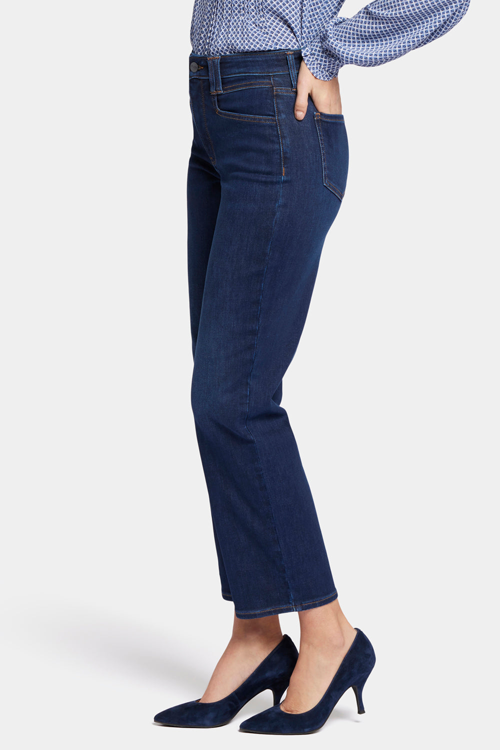 Bailey Relaxed Straight Pull-On Jeans - Palace Blue | NYDJ