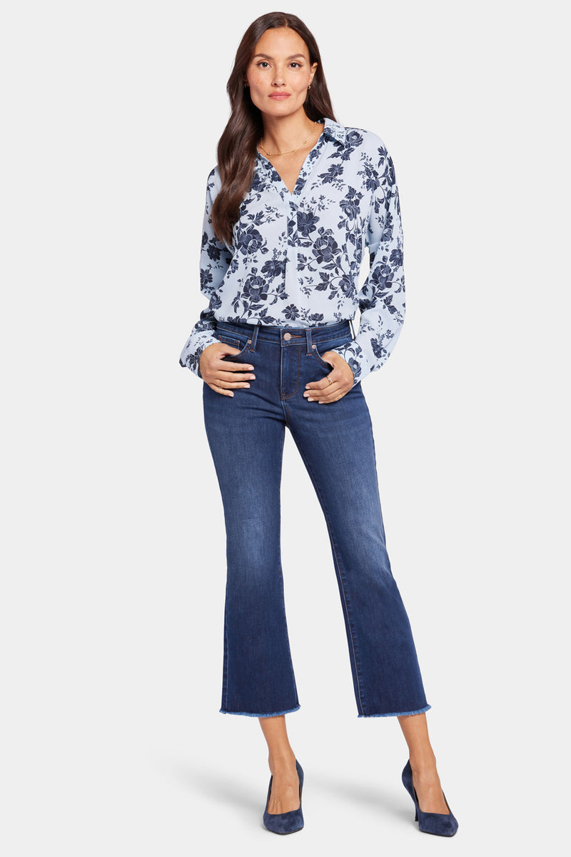 NYDJ Barbara Bootcut Ankle Jeans With Frayed Hems - Gold Coast