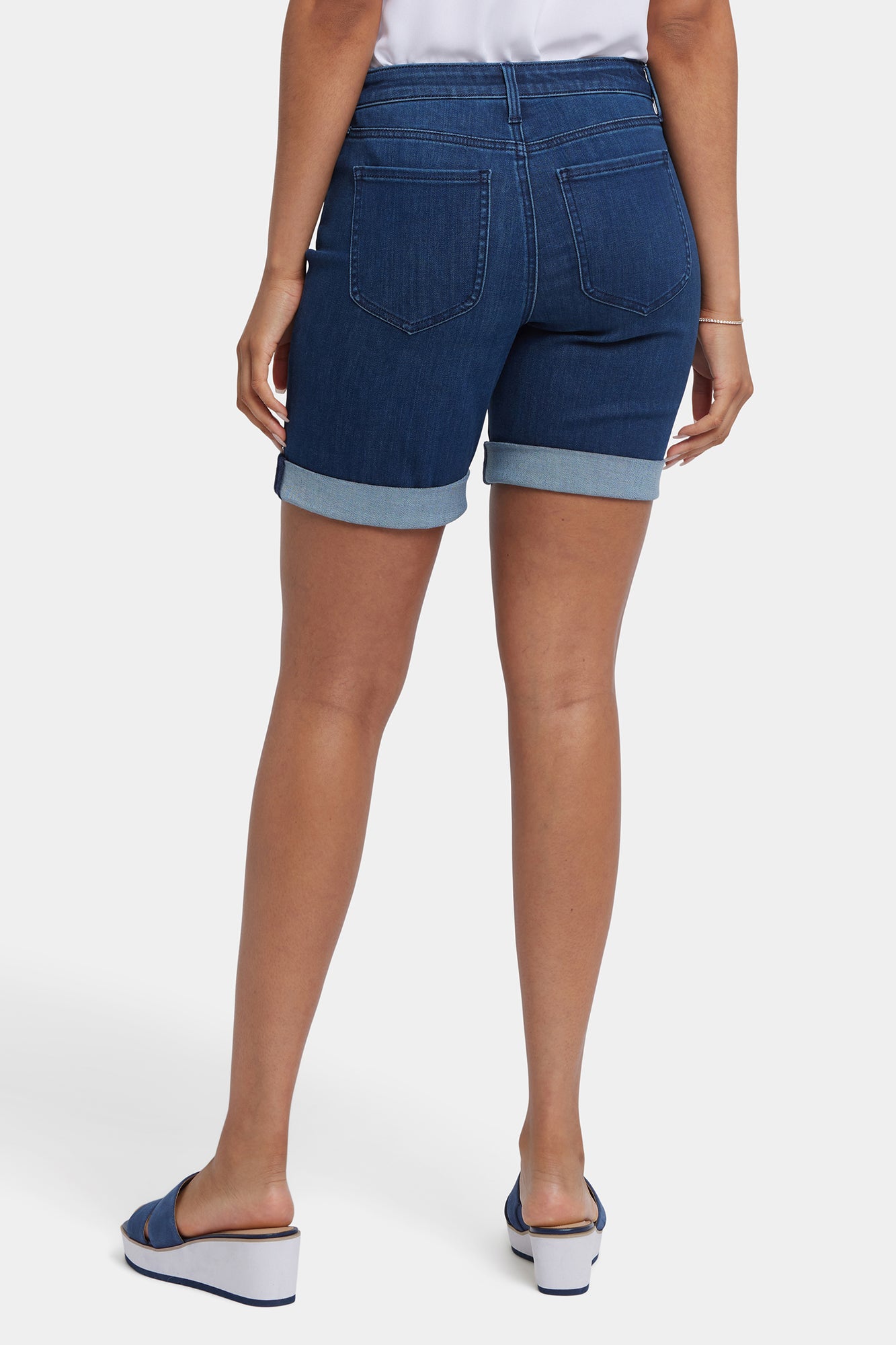 NYDJ Diana Relaxed Denim Shorts With Roll Cuffs - Ibiza Blues