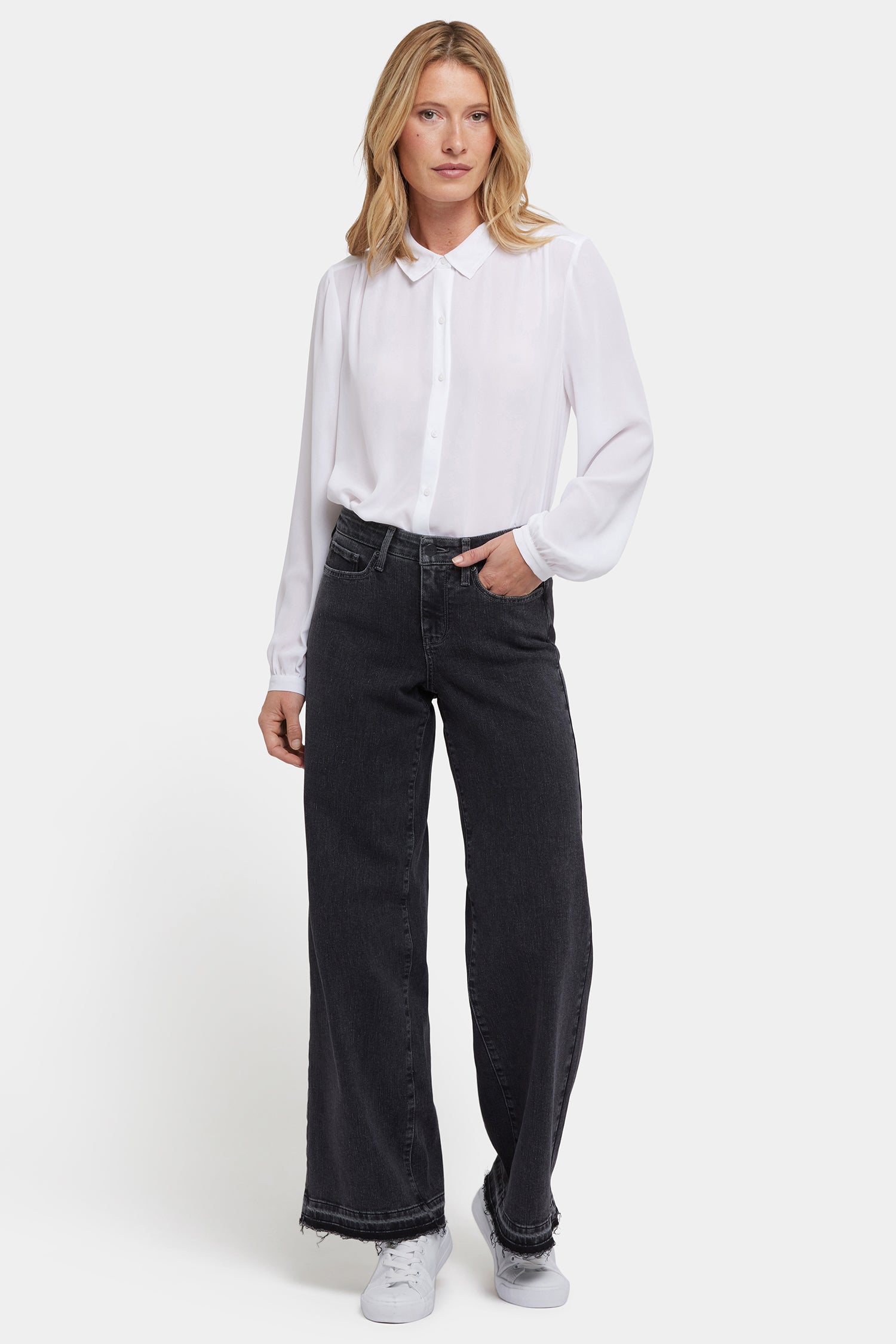 Teresa Wide Leg Jeans With Released Hems And 31
