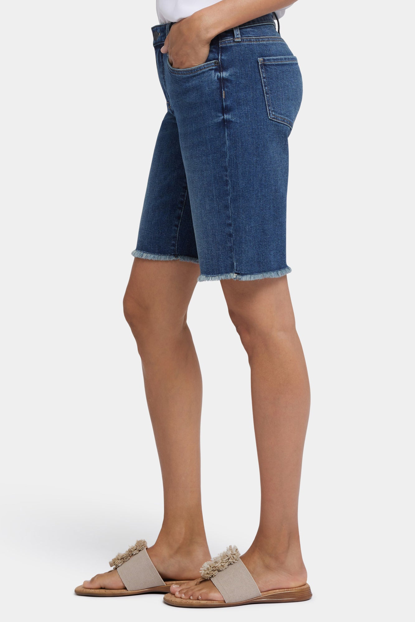 NYDJ Lilly Denim Shorts With Frayed Hems - Rio Rapids