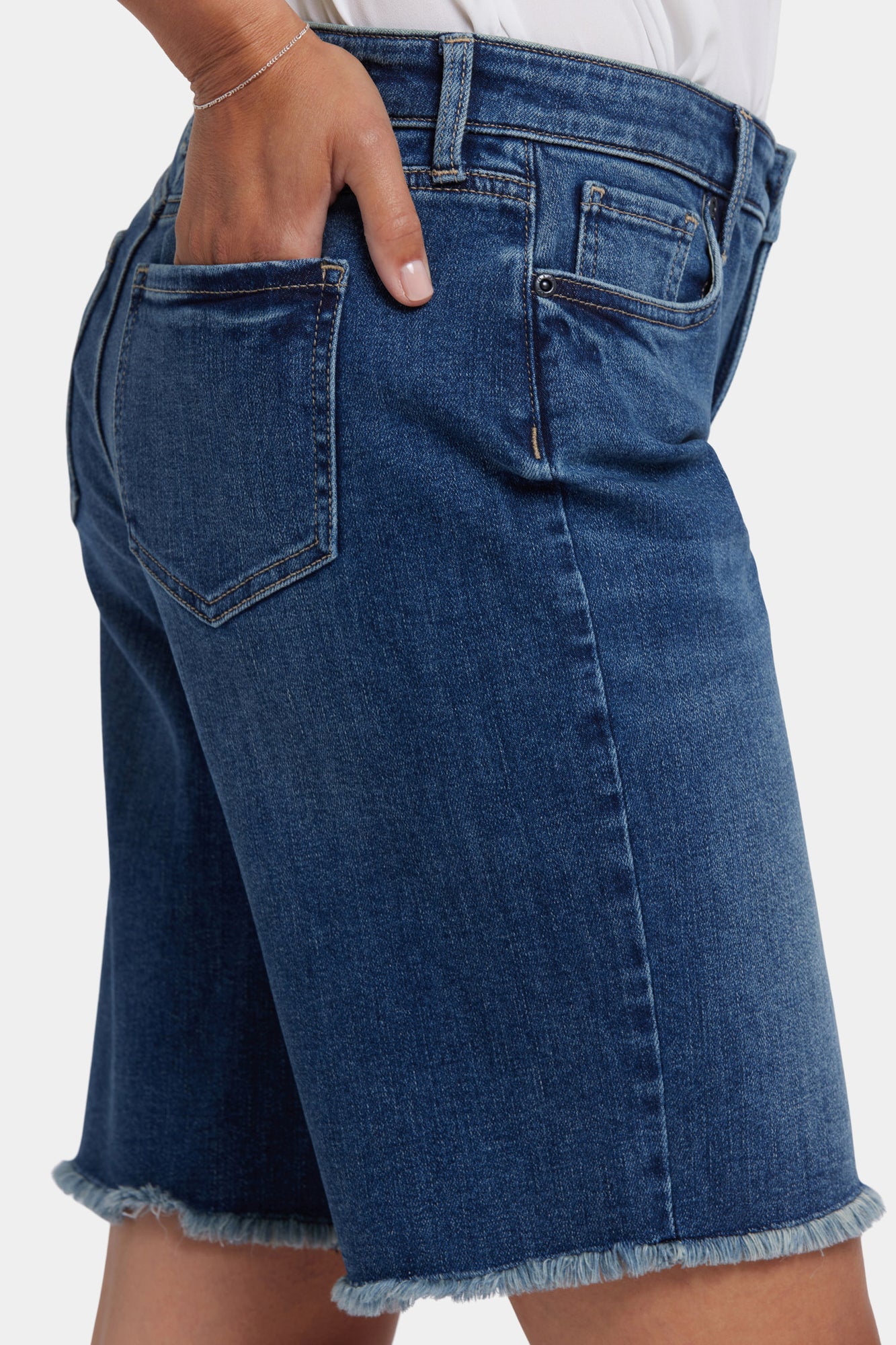 NYDJ Lilly Denim Shorts With Frayed Hems - Rio Rapids