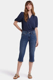 NYDJ Marilyn Straight Crop Jeans With Side Button Plackets - Valencia Surf