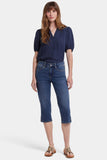 NYDJ Marilyn Straight Crop Jeans With Side Button Plackets - Valencia Surf