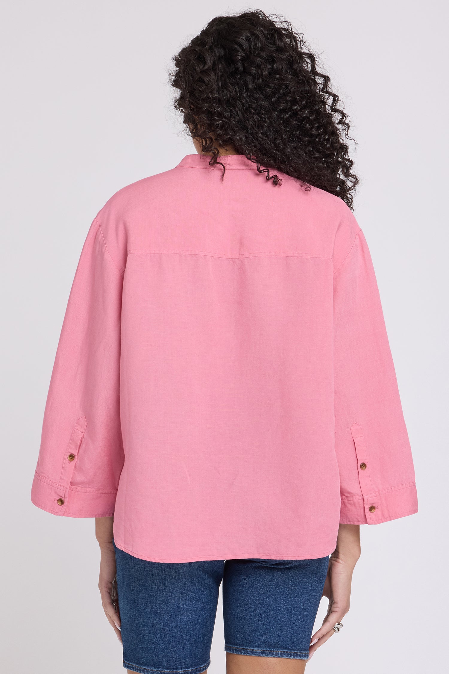Maggie Oversize Blouse In Linen - Desert Rose Solid Colors | NYDJ