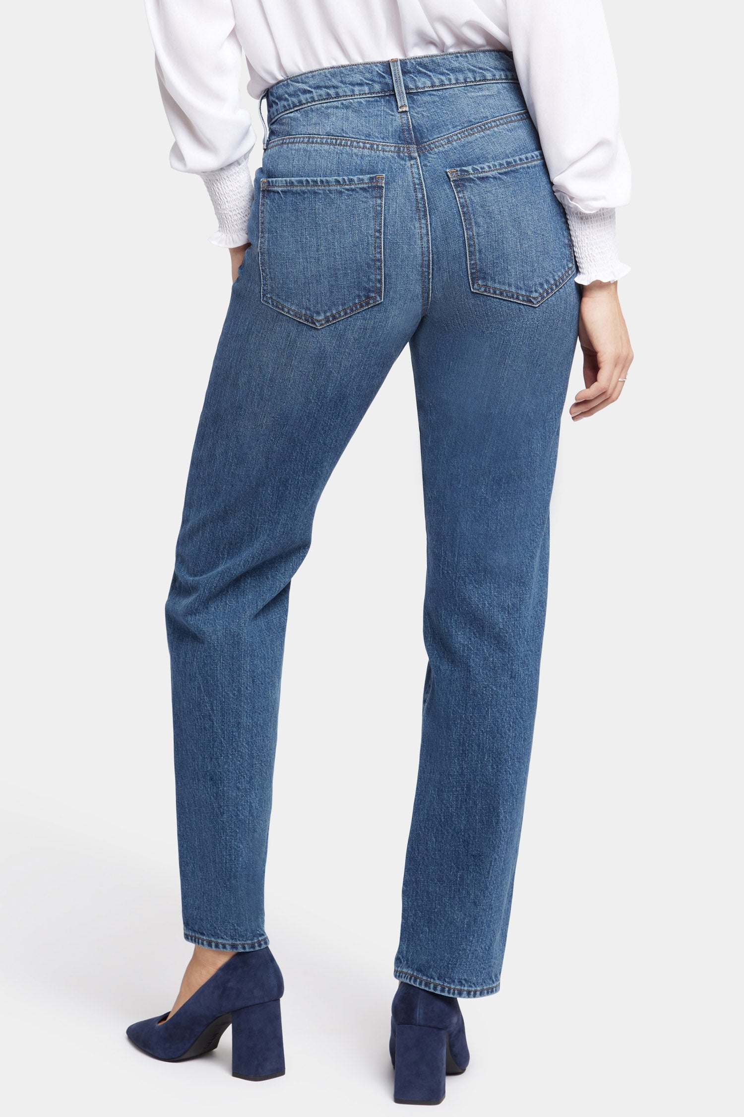 Brooke Loose Straight Jeans In Rigid Denim With High Rise - Sawyer Blue