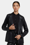 NYDJ Vegan Stretch Leather Classic Blazer Jacket Sculpt-Her™ Collection - Black