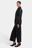 NYDJ Vegan Stretch Leather Classic Blazer Jacket Sculpt-Her™ Collection - Black
