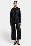 NYDJ Vegan Stretch Leather Classic Blazer Jacket Sculpt-Her™ Collection - Black