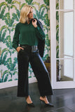 NYDJ Vegan Stretch Leather Wide Leg Trouser Pants Sculpt-Her™ Collection - Black