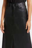 NYDJ Vegan Stretch Leather High Rise Long Skirt Sculpt-Her™ Collection - Black