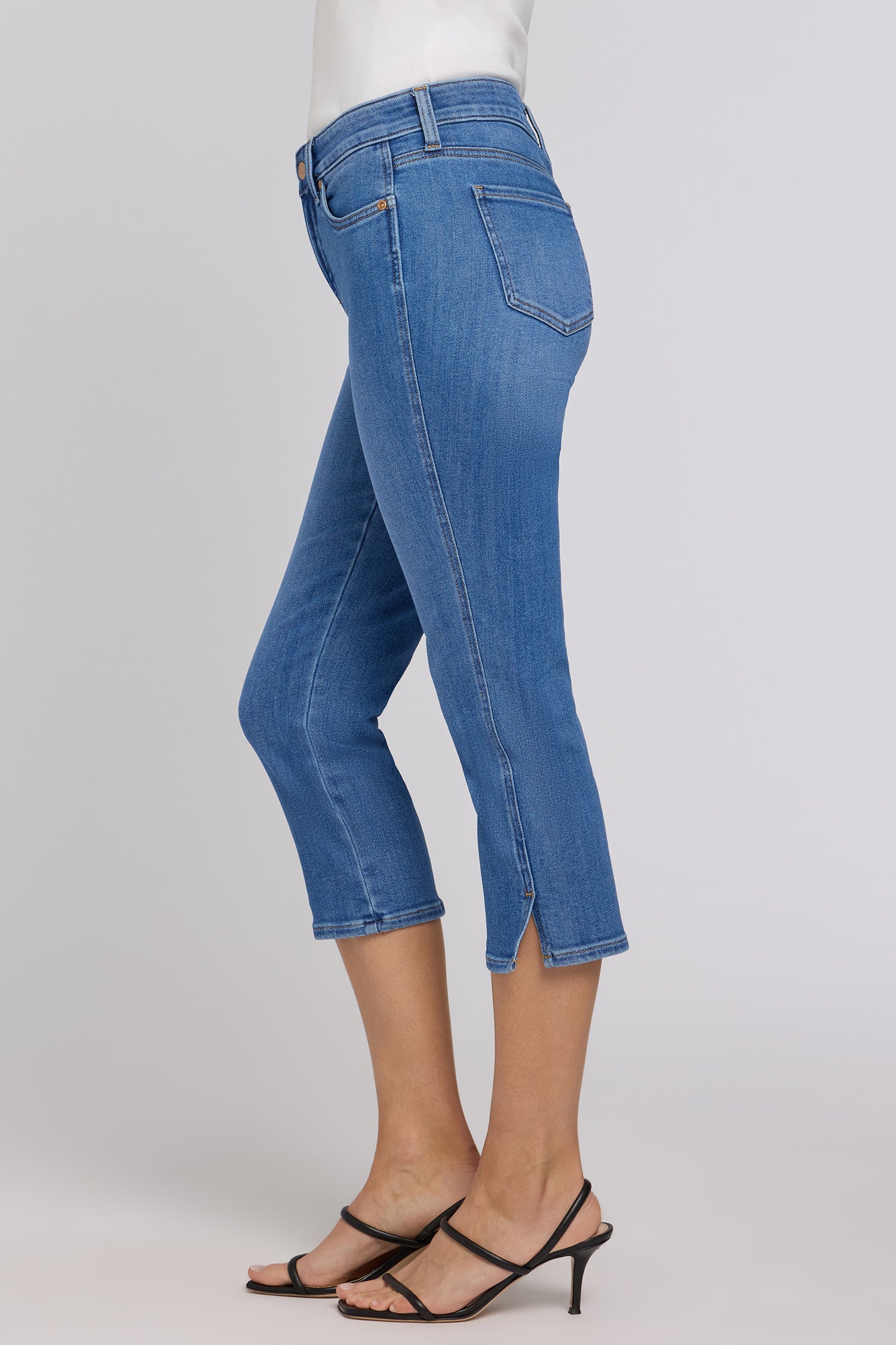 Chloe Capri Jeans With Side Slits - Blue Paradise Blue | NYDJ