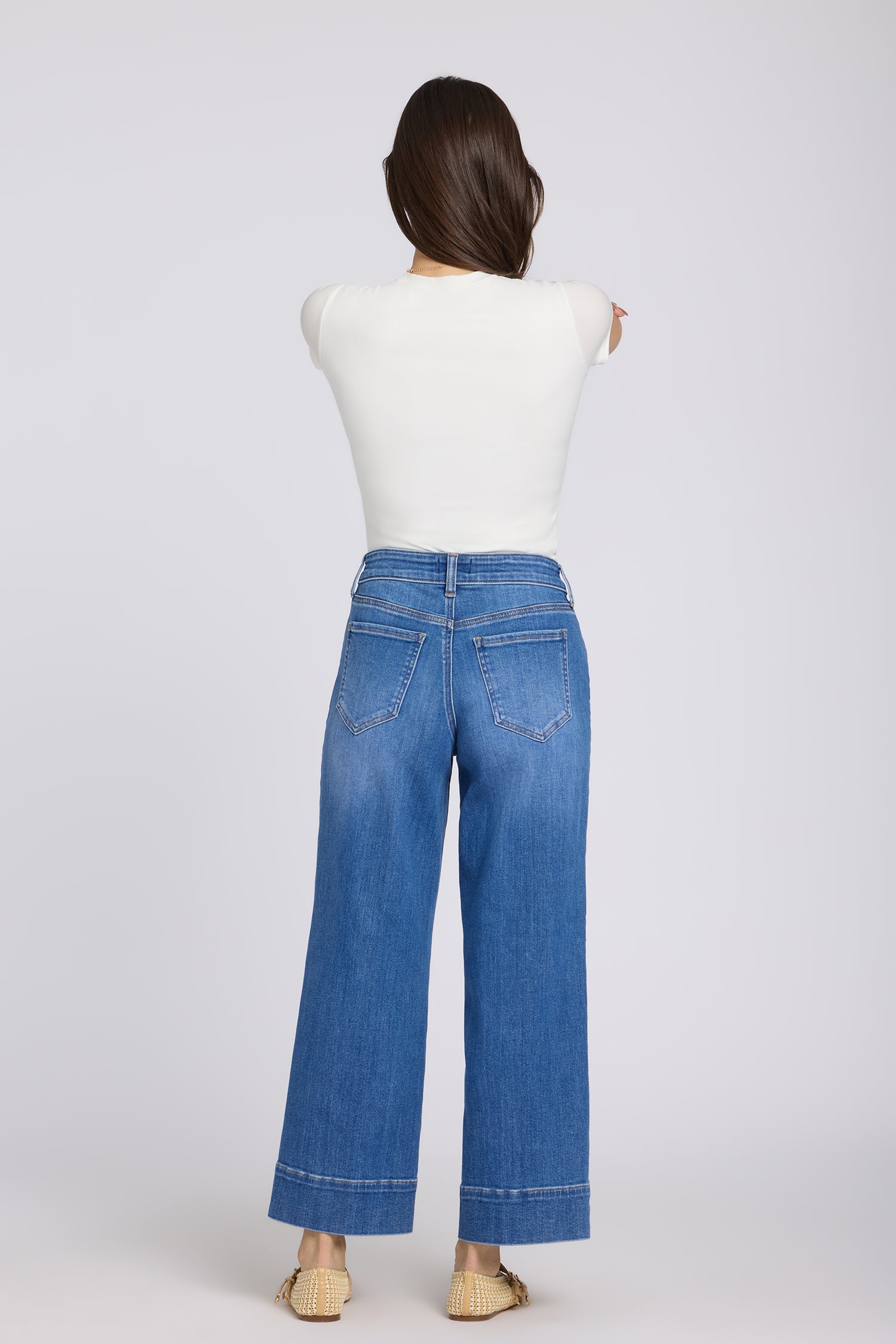 Teresa Wide Leg Ankle Jeans With 3