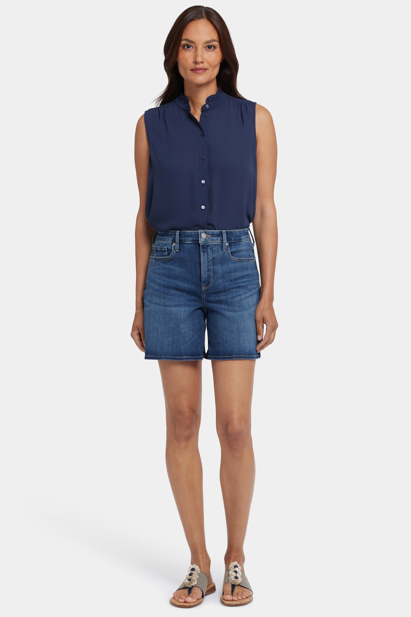 NYDJ Berkyn Relaxed Denim Shorts With Super High Rise - Valencia Surf