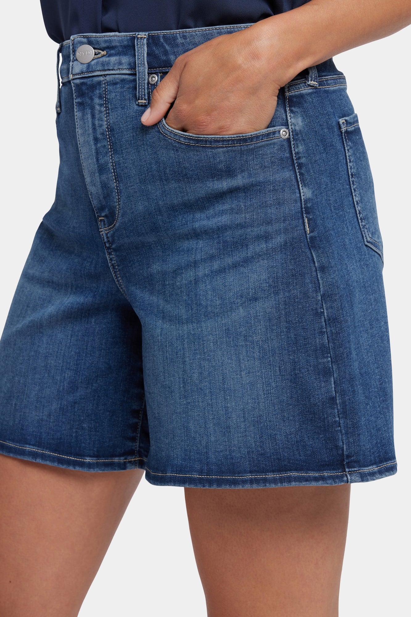 NYDJ Berkyn Relaxed Denim Shorts With Super High Rise - Valencia Surf