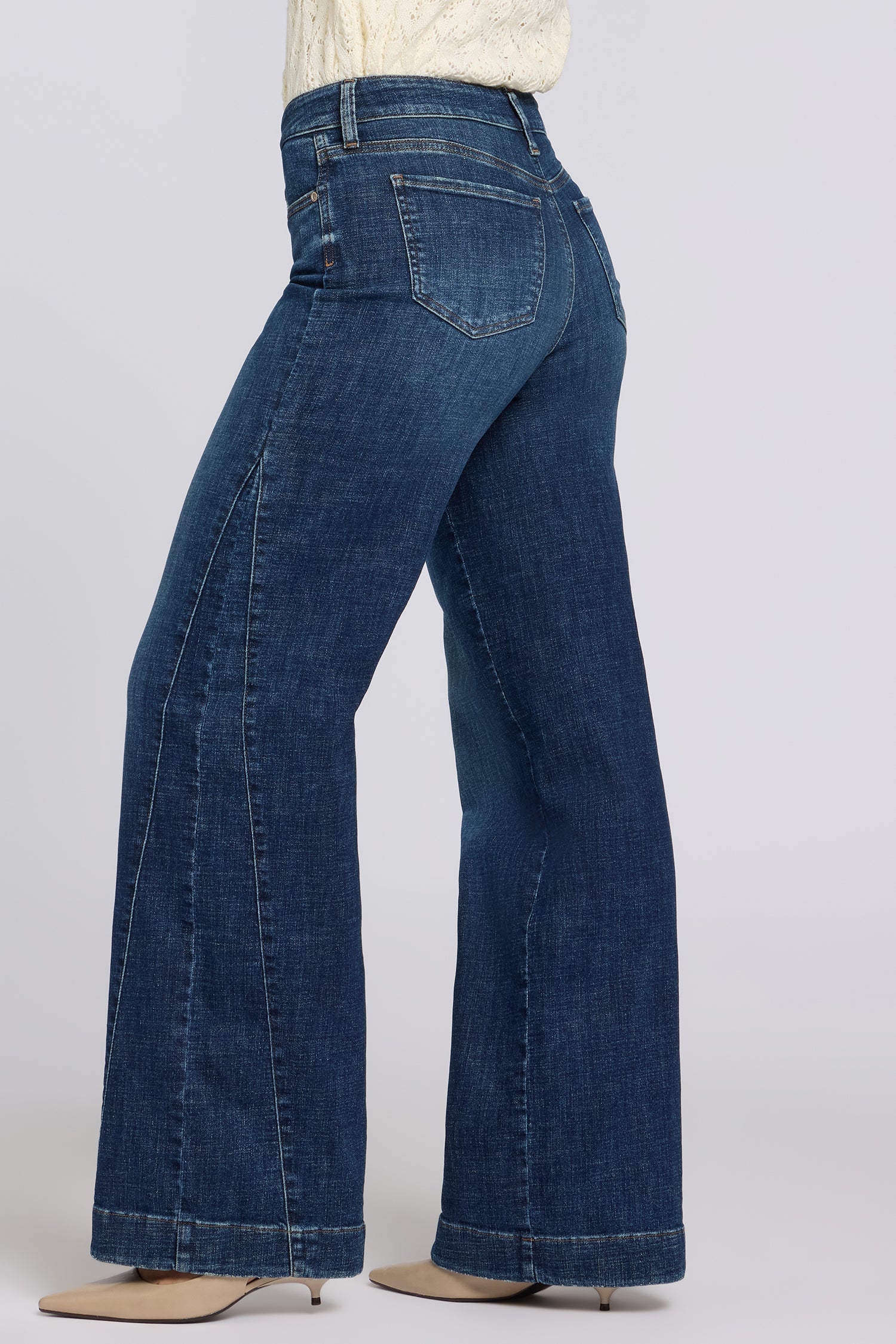 Teresa Wide Leg Jeans With Side Godets - Sunset Villa Blue | NYDJ