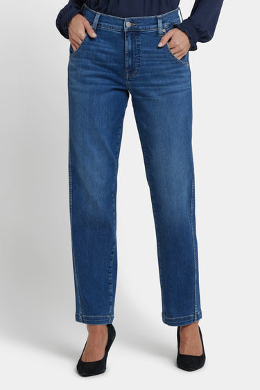 NYDJ Brooke Loose Straight Jeans With Super High Rise - Opera Blue