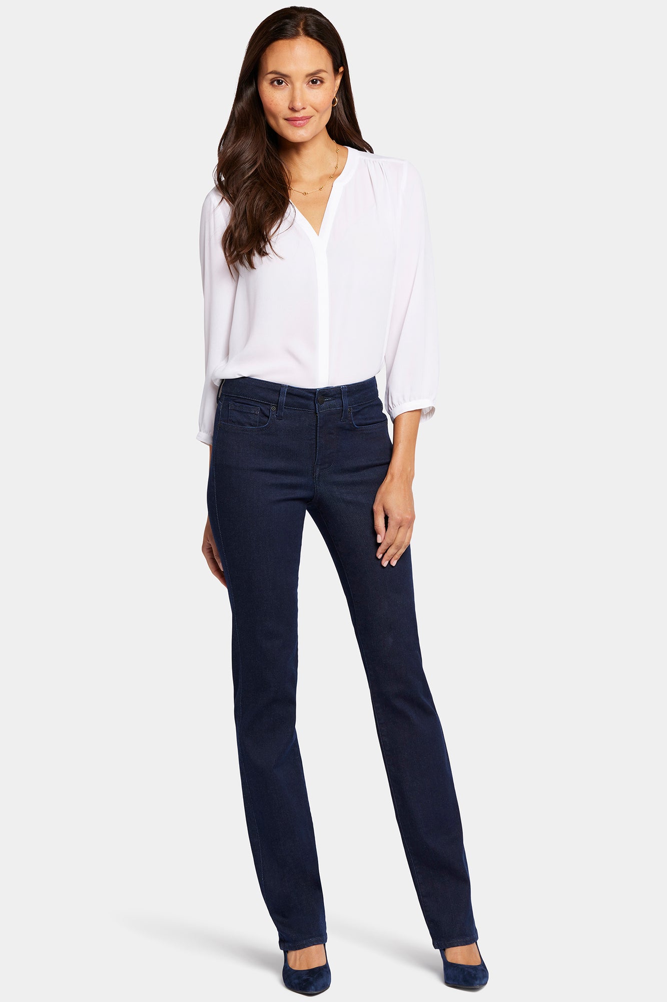 NYDJ Marilyn Straight Jeans In Long Inseam - Rinse
