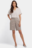NYDJ Relaxed Bermuda Shorts With High Rise And Stretch Back Waistband - Saddlewood