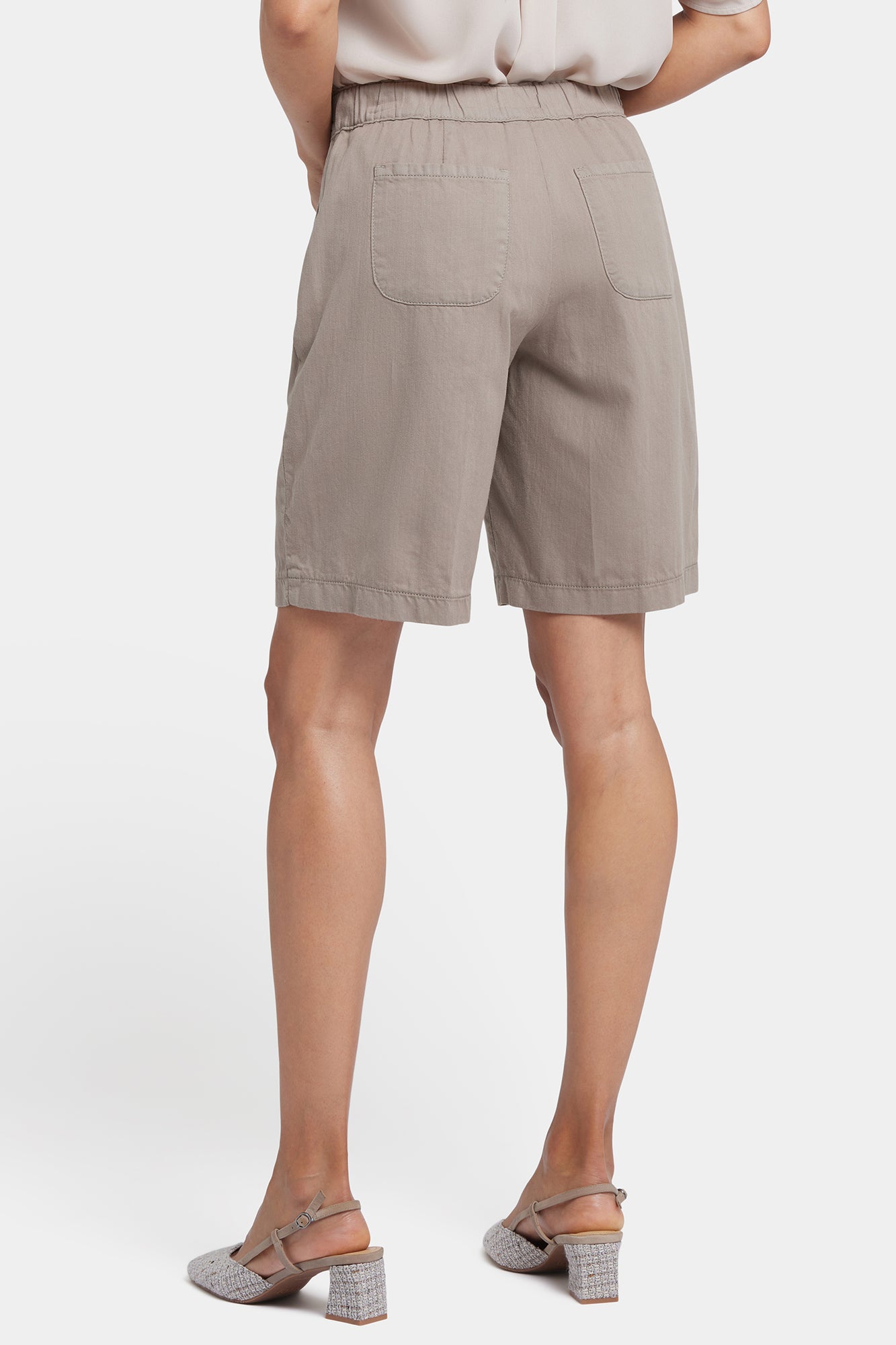 NYDJ Relaxed Bermuda Shorts With High Rise And Stretch Back Waistband - Saddlewood
