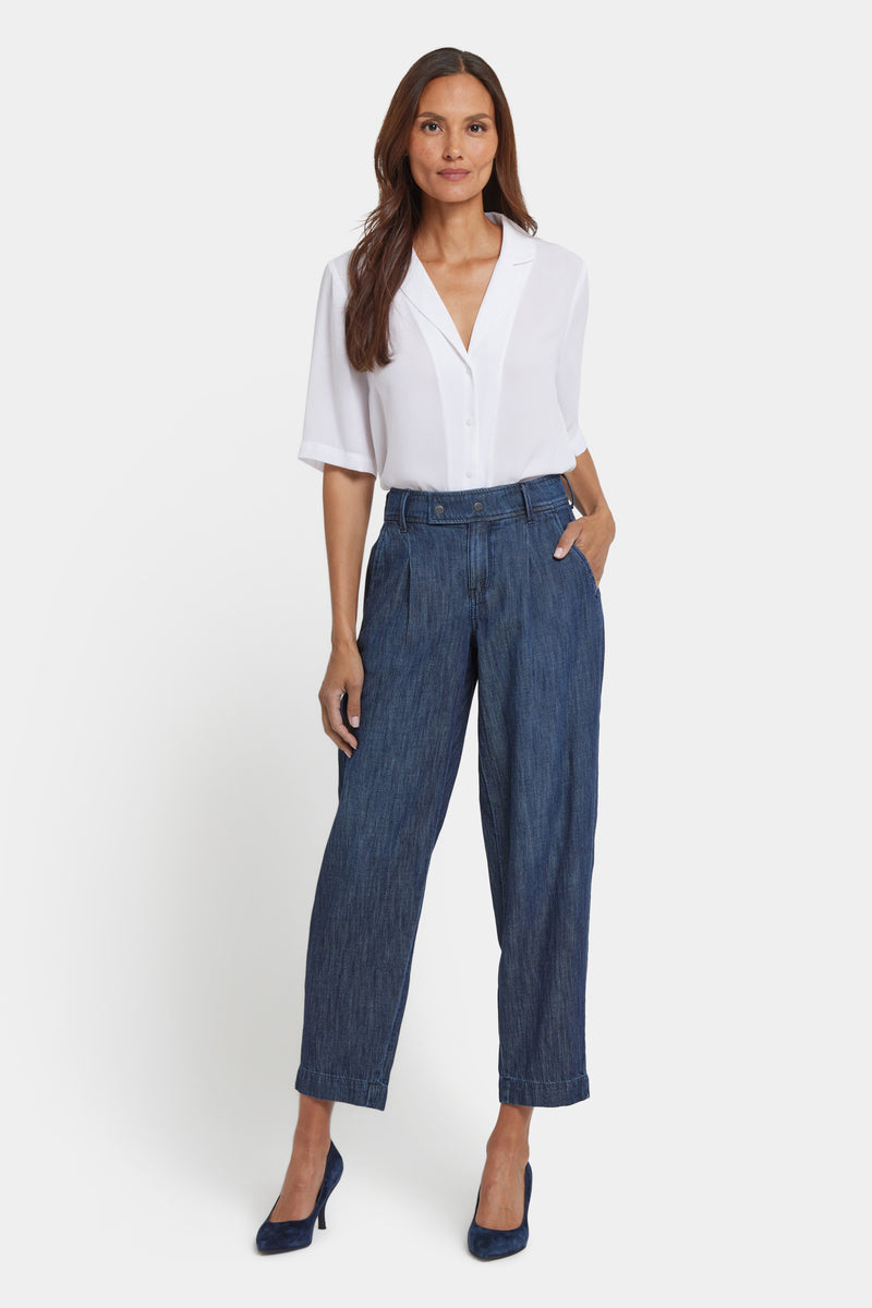NYDJ Balloon Trouser Jeans With Drop Waist And Pleats - La Mer