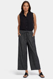 NYDJ Jayne Pull-On Wide Leg Ankle Pants - Black Rinse