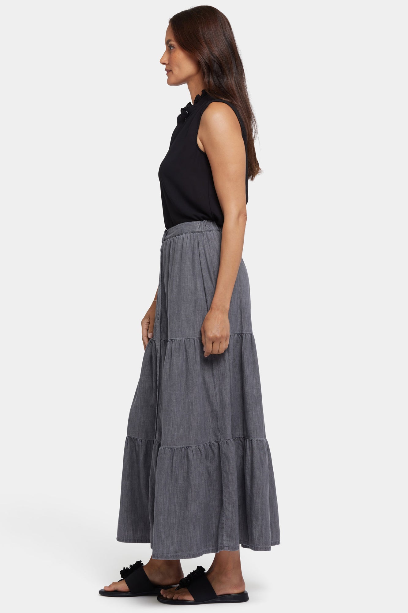 NYDJ Tiered Maxi Skirt - Spanish Rock