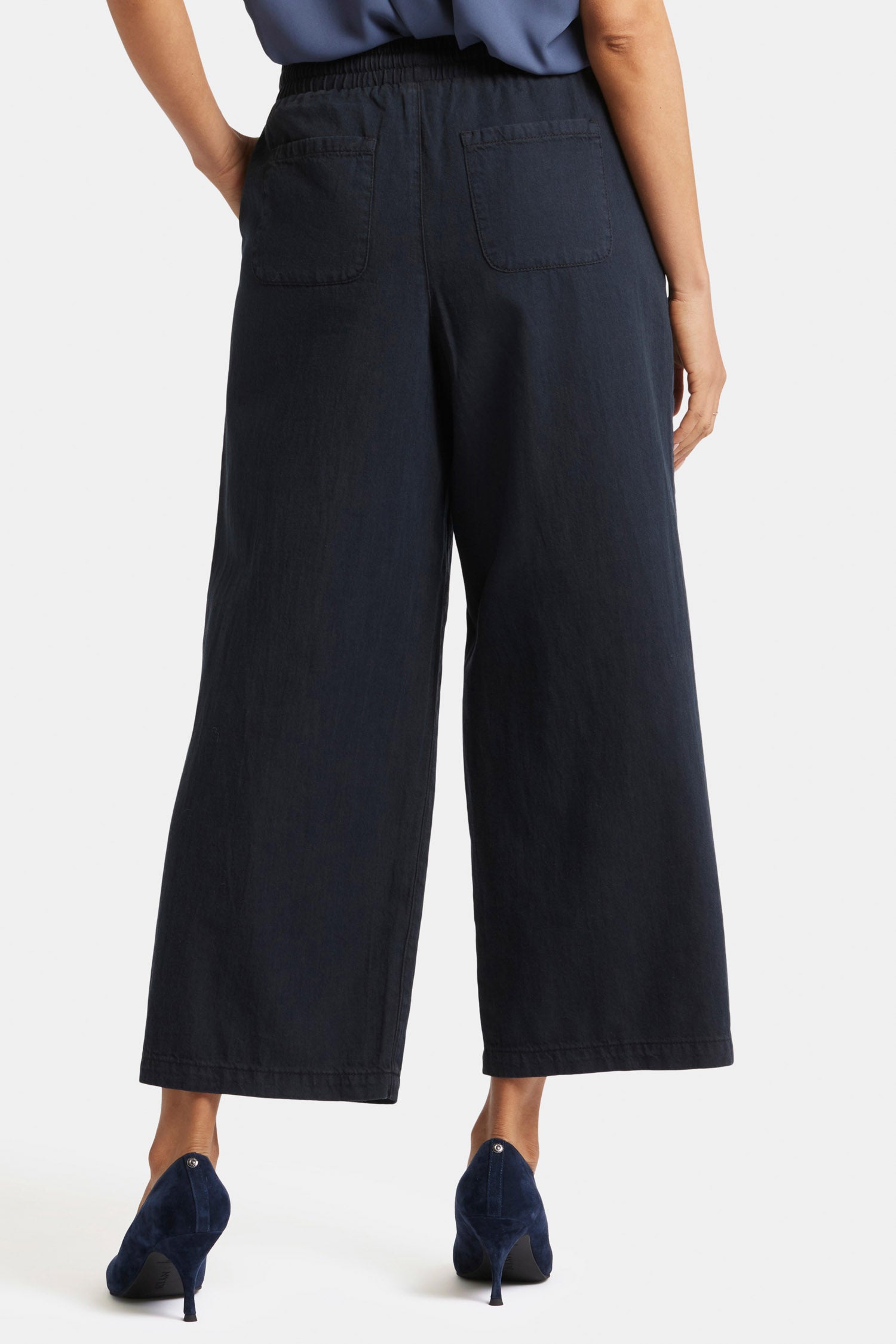 Jayne Pull-On Wide Leg Ankle Pants - Overdye Black Black | NYDJ