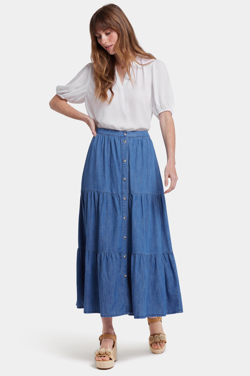 NYDJ Tiered Maxi Skirt - Everly