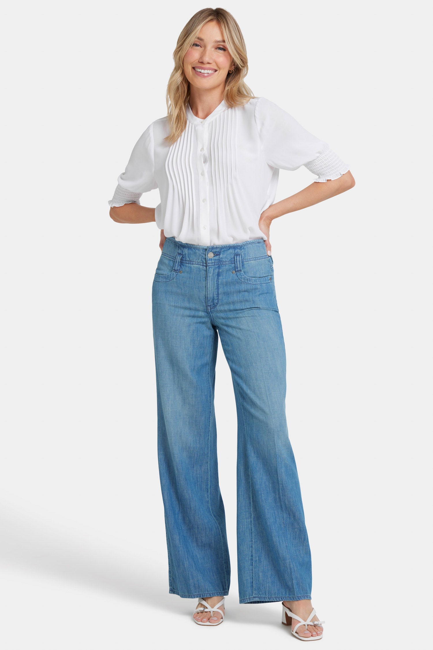 Teresa Wide Leg Jeans With High Rise - Crown Blue | NYDJ