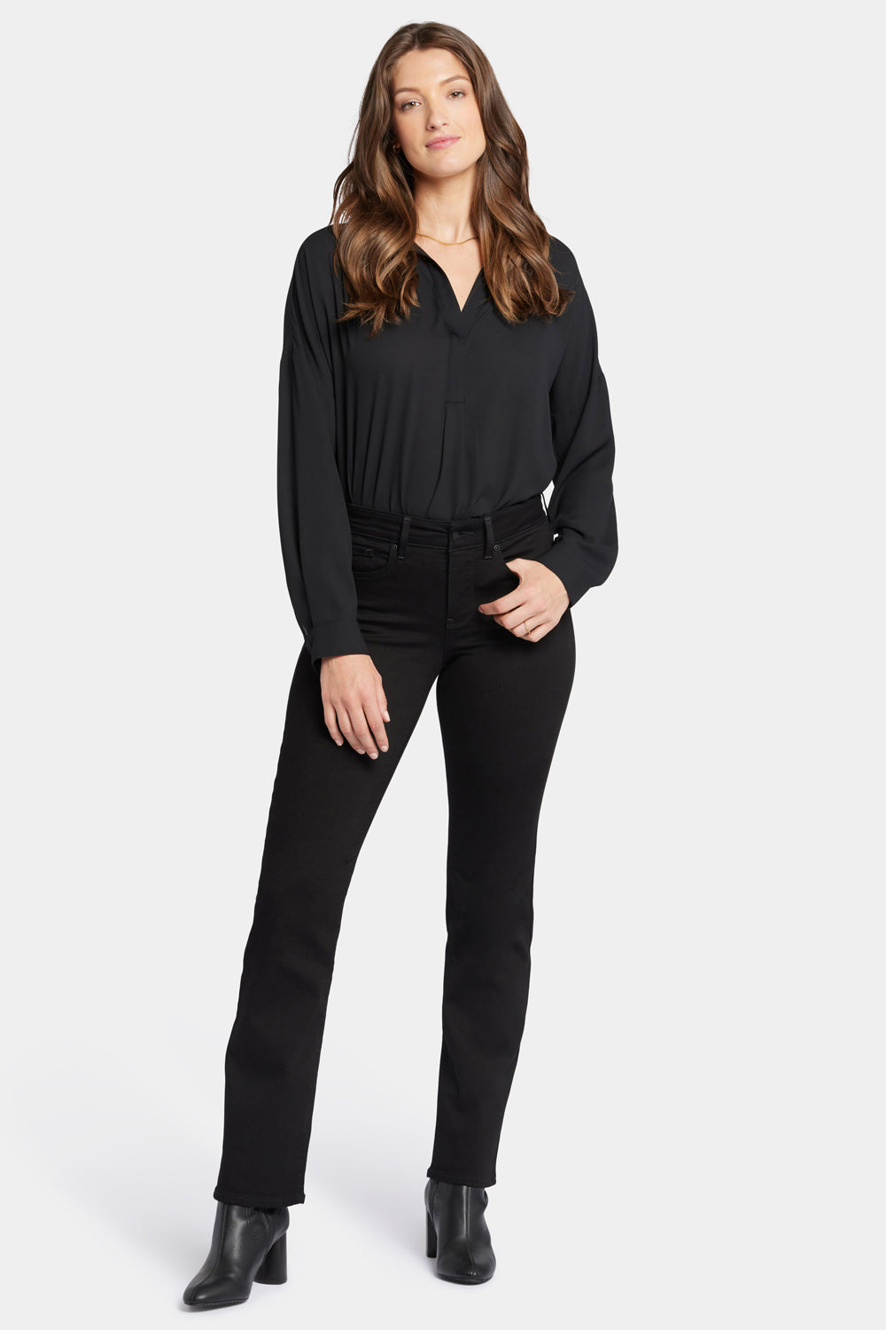 NYDJ Marilyn Straight Jeans - Black