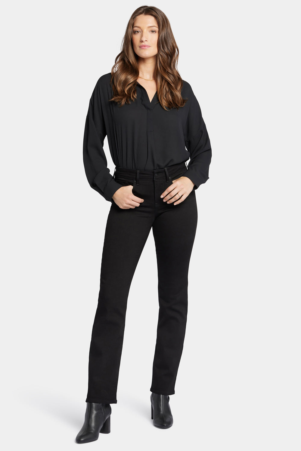 NYDJ Marilyn Straight Jeans - Black