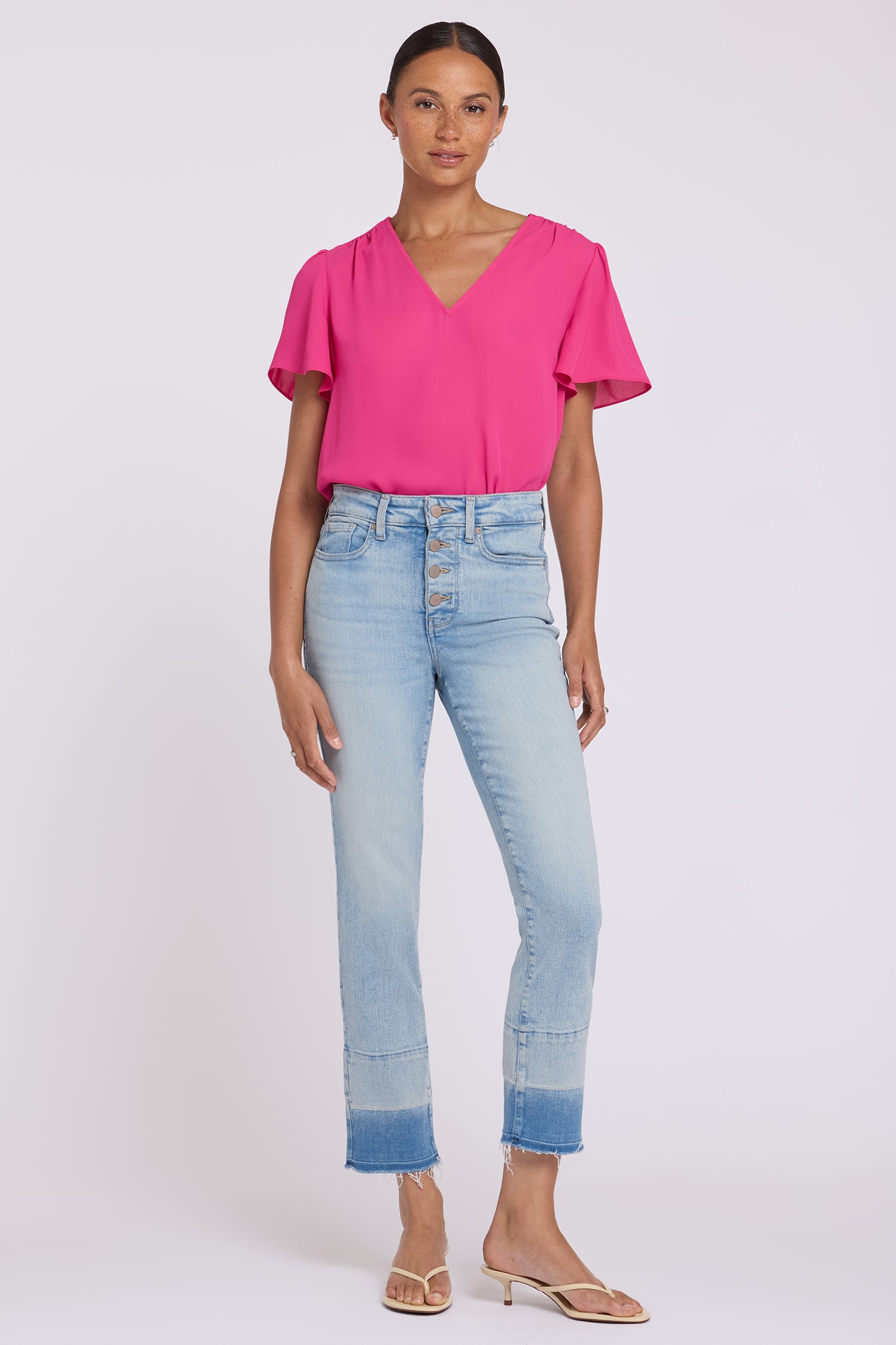 Sheri Slim Straight Ankle Jeans In Re-New™ Denim With High Rise