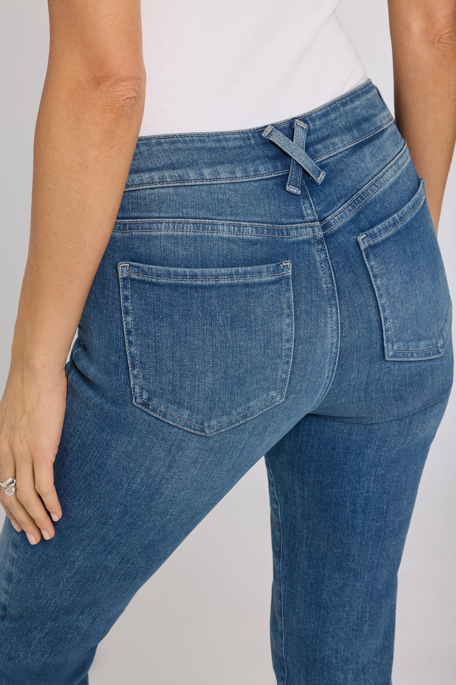 Sheri Slim Straight Jeans In Re-New™ Denim With Criss-Cross Belt
