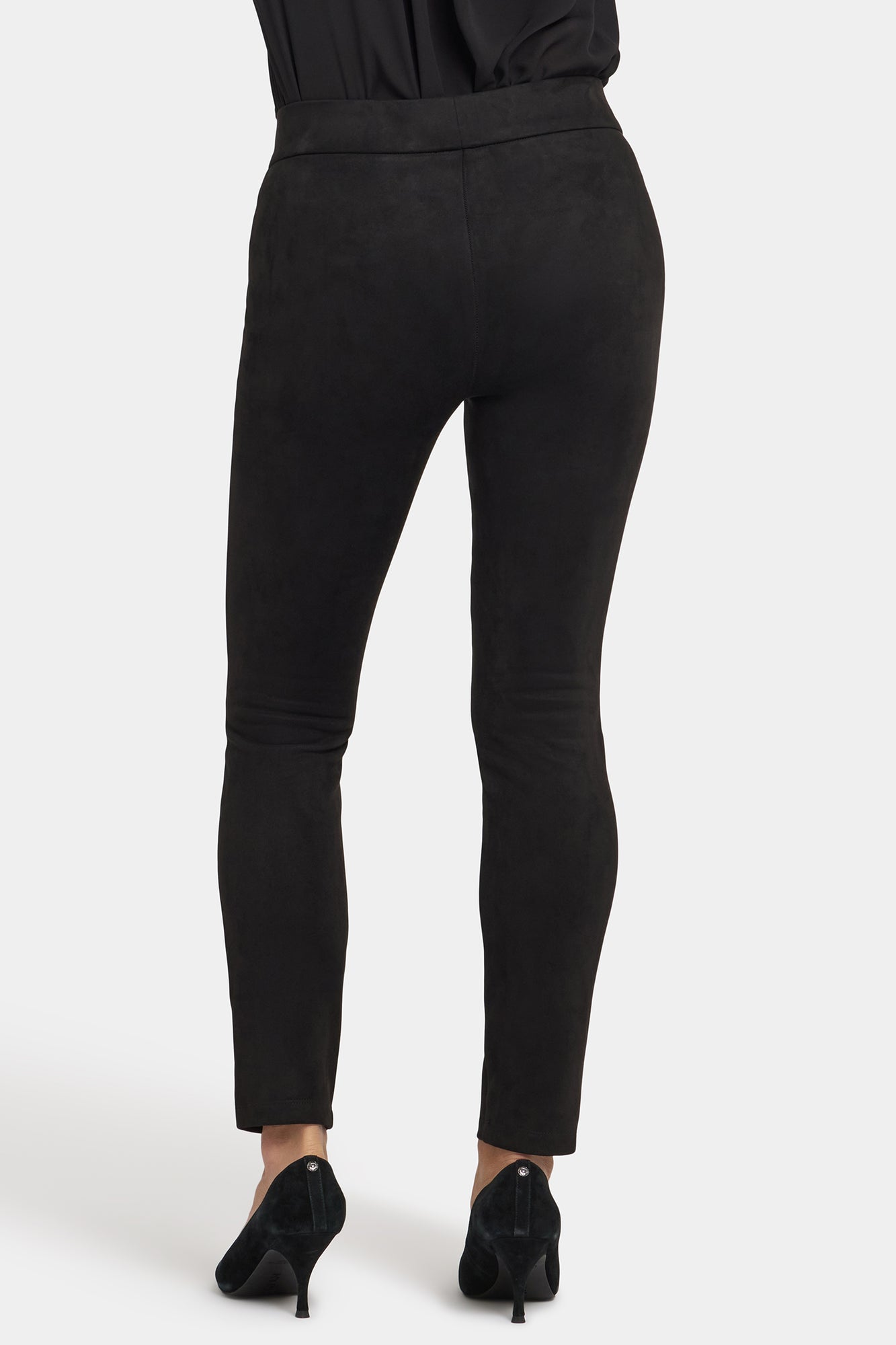 NYDJ Basic Legging Pants In Stretch Faux Suede - Black