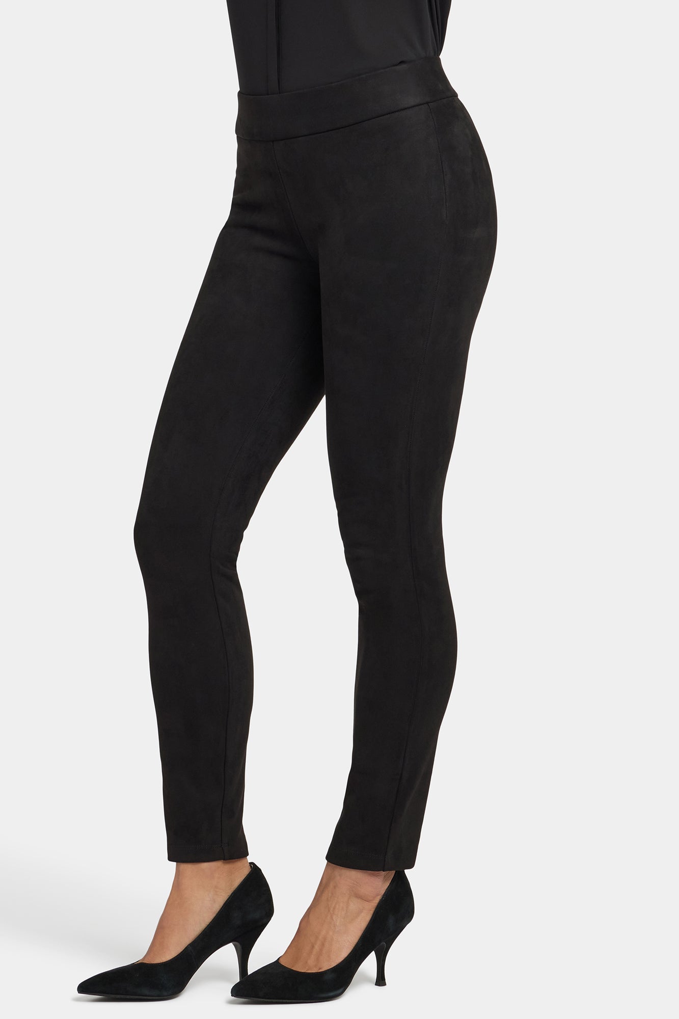 NYDJ Basic Legging Pants In Stretch Faux Suede - Black