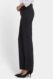 NYDJ Marilyn Straight Pants In Stretch Faux Suede - Black